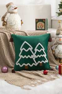Funda cojín bordada Navidad Mod:2 Pino Verde