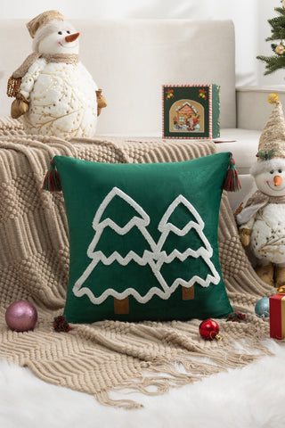 Funda cojín bordada Navidad Mod:2 Pino Verde