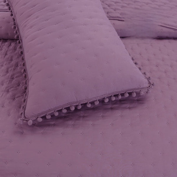 Quilt Morado 2P pompón