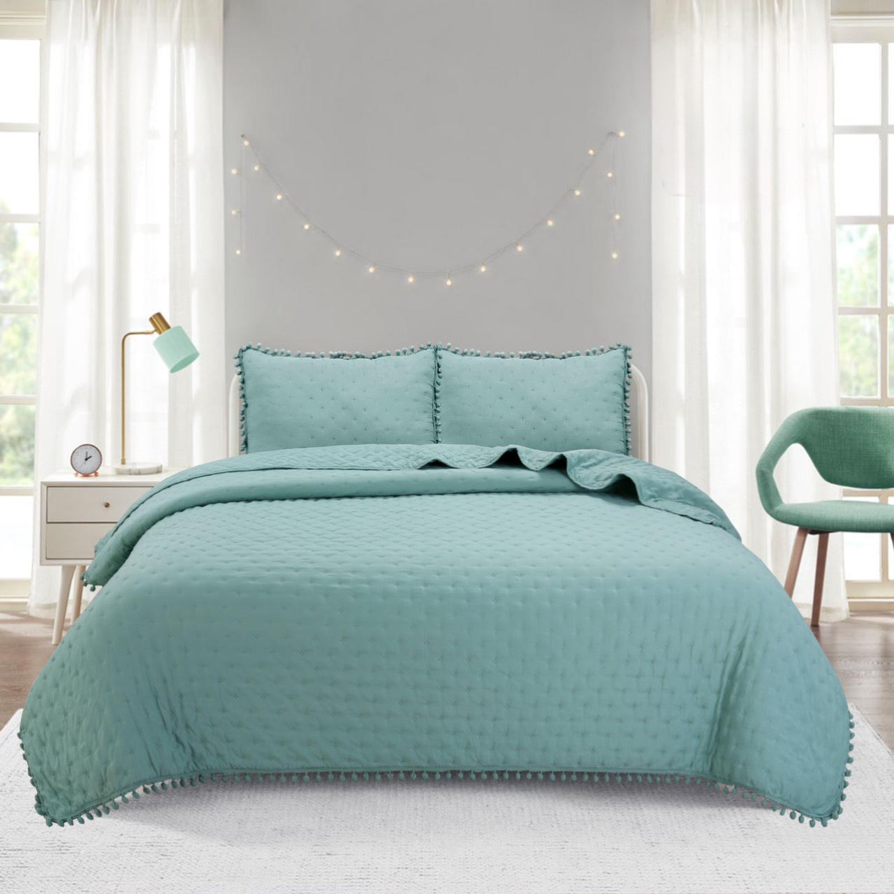 Quilt pompón Menta King