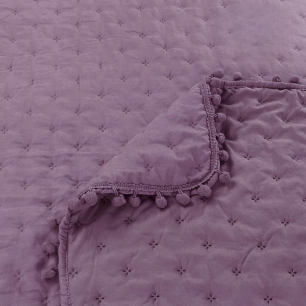 Quilt Morado 2P pompón