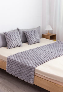 Piecera cerrillos + 02 fundas de cojín gris
