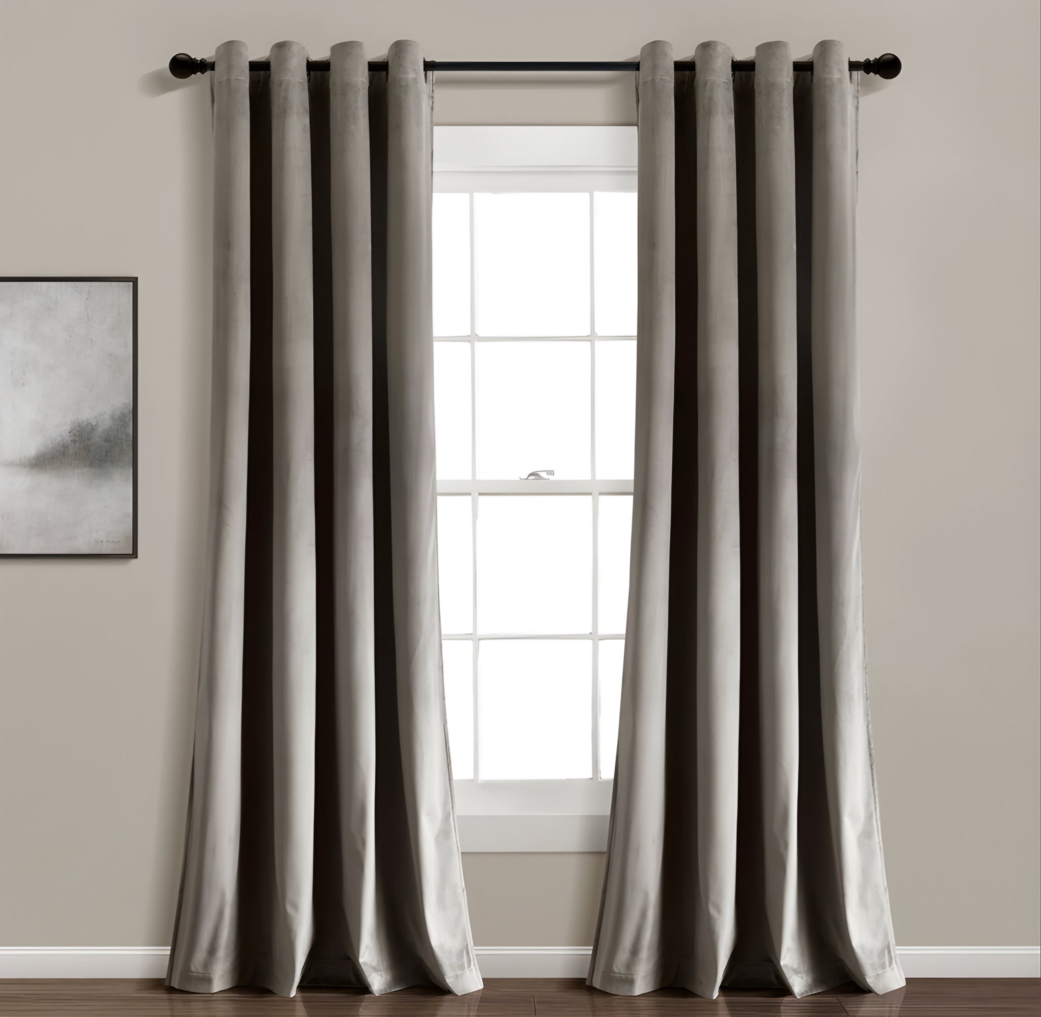 Dúo cortina terciopelo gris – dekohome