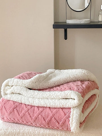 Frazada con reverso polar rosado