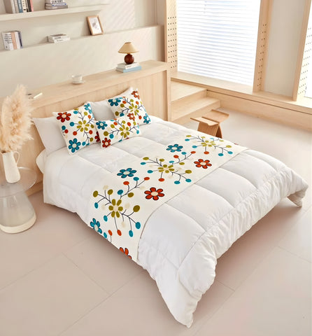 Piecera bordada 210x70cm + 02 funda de Cojin