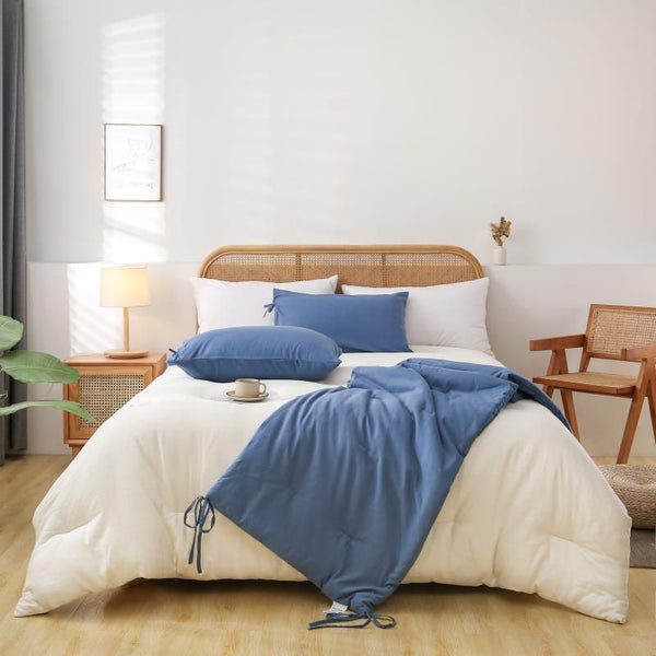 Piecera + 2 fundas de almohadas Azulino
