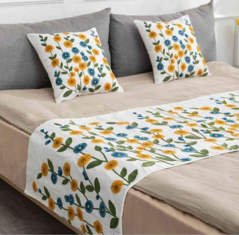 Piecera bordada 200x70cm + 2 fundas