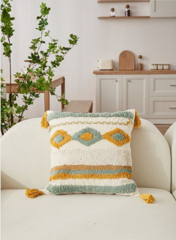 Funda cojin bordada boho