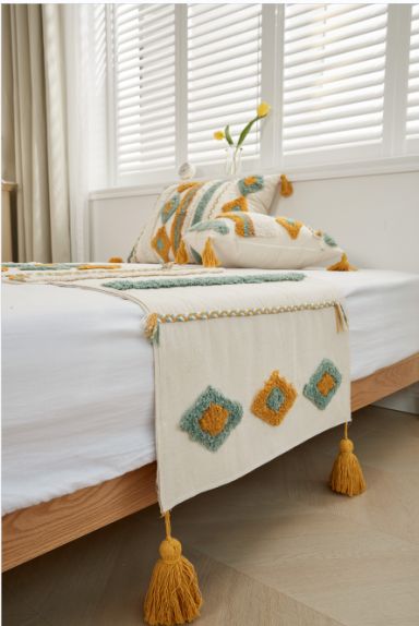 pack Piecera algodón boho + 2 fundas de cojín.