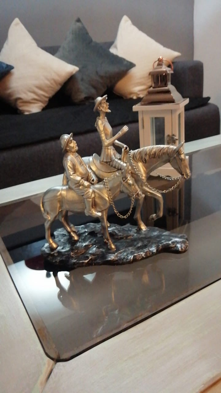 Quijote con Sancho panza silver