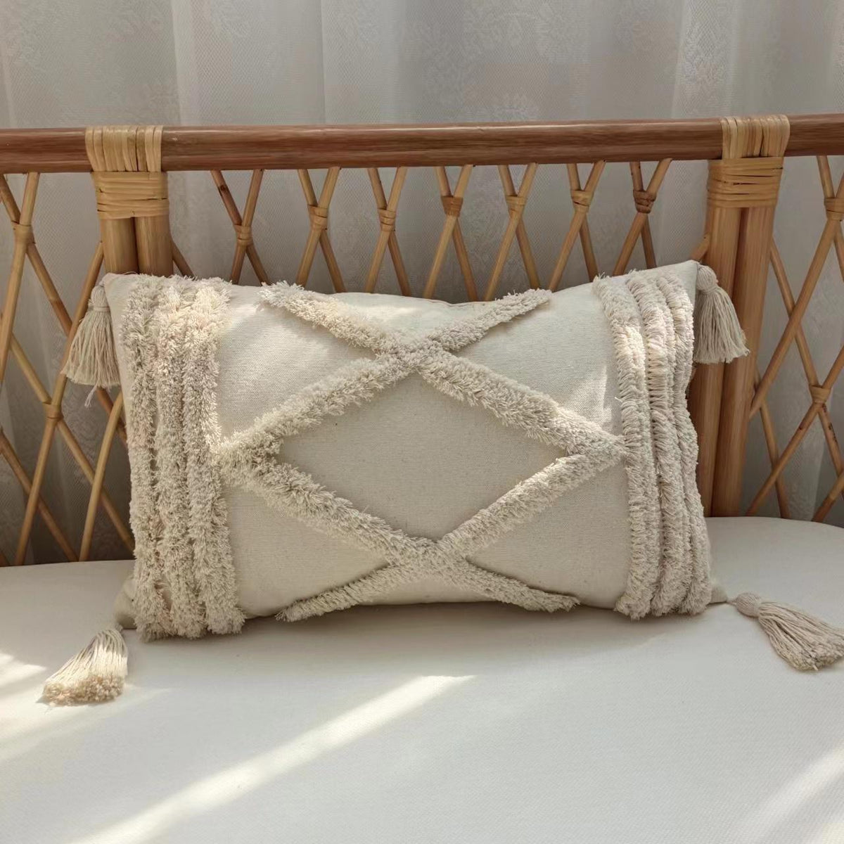 Funda cojín boho rectangular