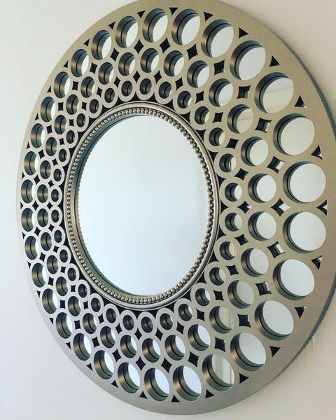Espejo circular gris