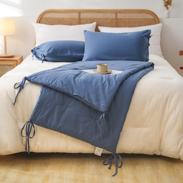 Piecera + 2 fundas de almohadas Azulino