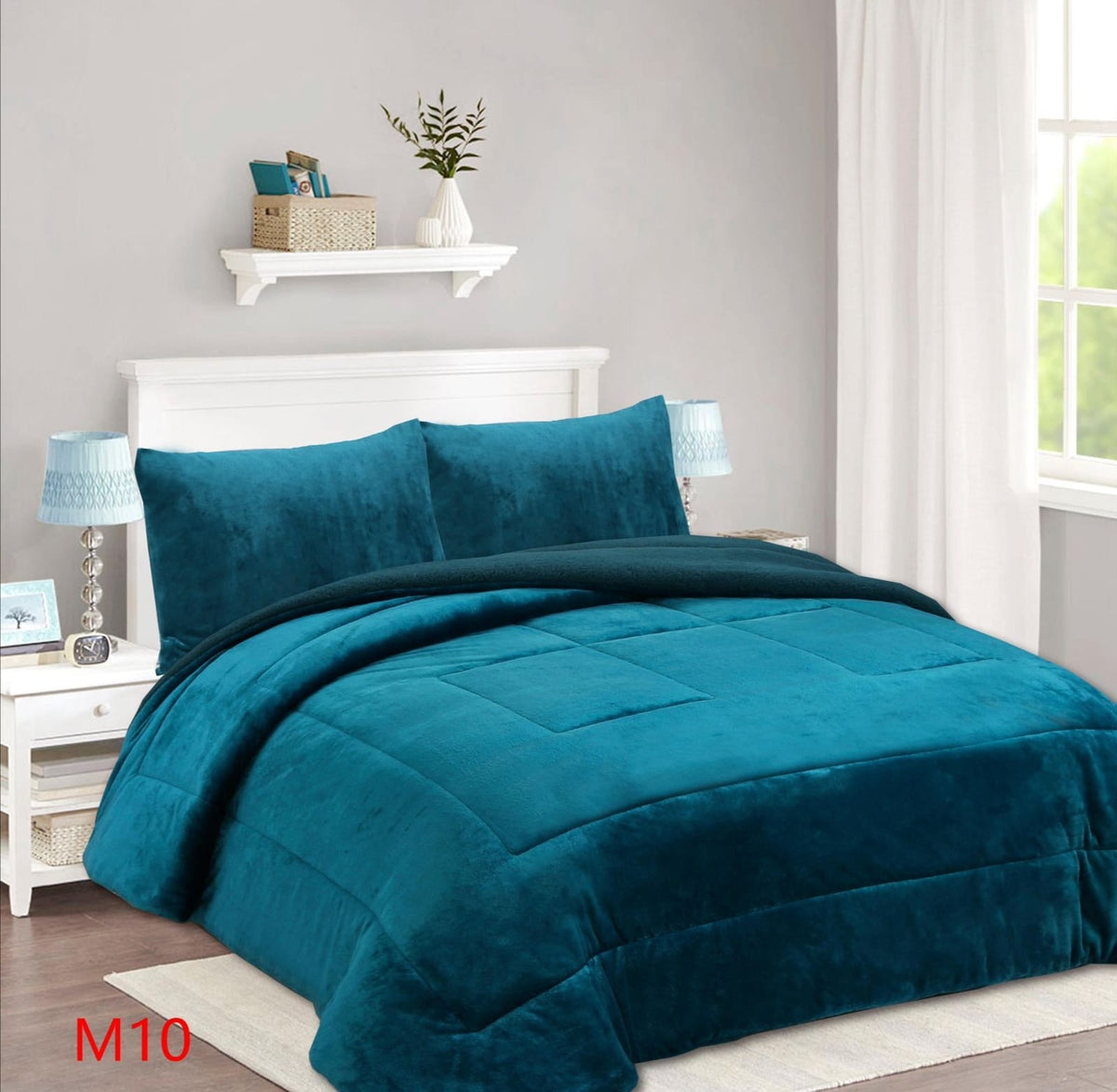 Cubrecama Turquesa Plush king
