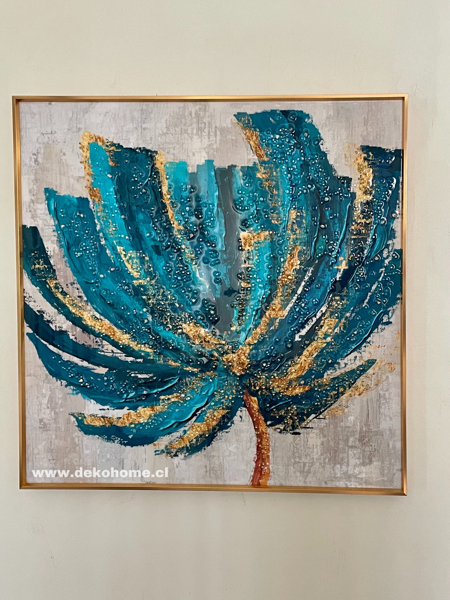 Cuadro Mod: Flor turquesa Isq.